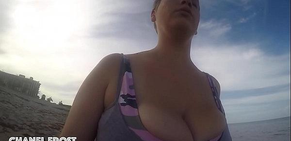  Big Titty Teen Jogging Down The Beach with Her GoPro!